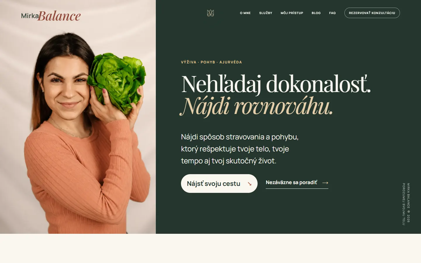 Desktopová verzia webu Mirka Balance